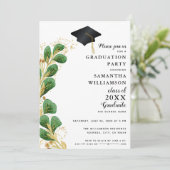 2025年エレガント卒業の緑のクラスモダン 招待状 (スタンド正面)