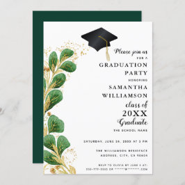2025年エレガント卒業の緑のクラスモダン 招待状