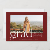 2025年エレガント卒業の赤写真クラス 案内状 (正面)