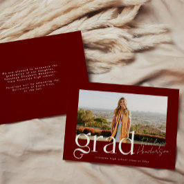 2025年エレガント卒業の赤写真クラス 案内状