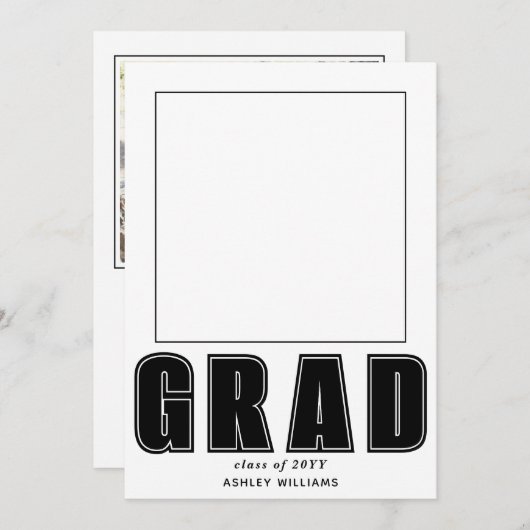 2025年エレガント卒業写真のGRADクラス 招待状 (正面/裏面)