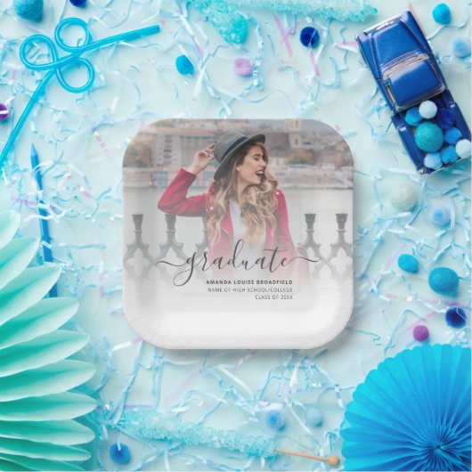 2025年エレガント卒業記念スクリプト卒業パーティー ペーパープレート (パーティー)