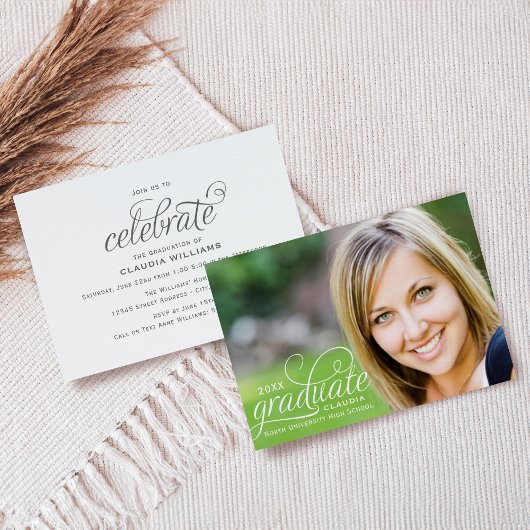 2025年エレガント台本写真卒業 招待状