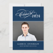 2025年エレガント海軍写真卒業パーティーのクラス 招待状 (正面)