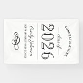 2025年エレガント白黒卒業カスタム 横断幕 (横)