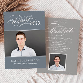 2025年エレガント石板写真卒業パーティーのクラス 招待状