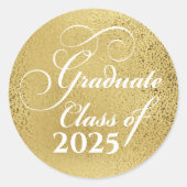 2025年エレガント金ゴールド卒業クラスありがとう ラウンドシール (正面)
