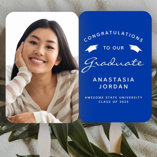 2025年オリジナル写真 青白 卒業式 ハンドファン