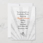 2025年オレンジと黒の学校のカラーでの卒業 招待状 (裏面)