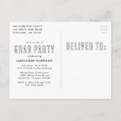 2025年オレンジネオンクラス写真卒業パーティー インビテーションポストカード (裏面)