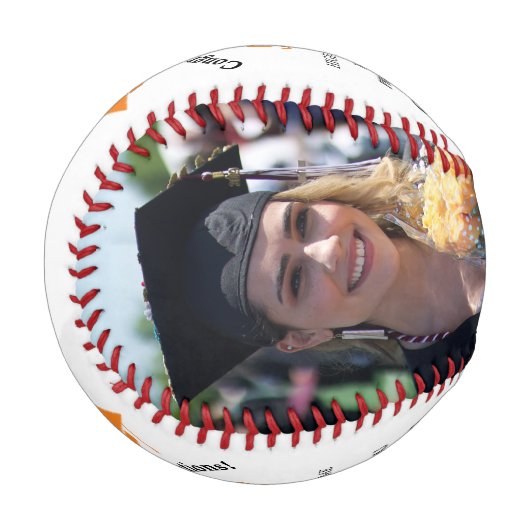 2025年カスタムの卒業写真クラス | オレンジ 野球ボール (正面左)