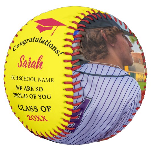 2025年カスタムの卒業写真クラス | レッド ソフトボール (アングル)