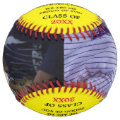 2025年カスタムの卒業写真クラス | レッド ソフトボール (正面)