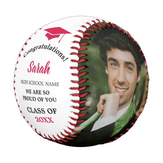 2025年カスタムの卒業写真クラス | レッド 野球ボール (アングル)