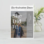 2025年カスタムの新聞の写真を卒業 招待状 (スタンド正面)