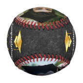 2025年カスタムブラック&金ゴールドの卒業写真クラス 野球ボール (裏面)