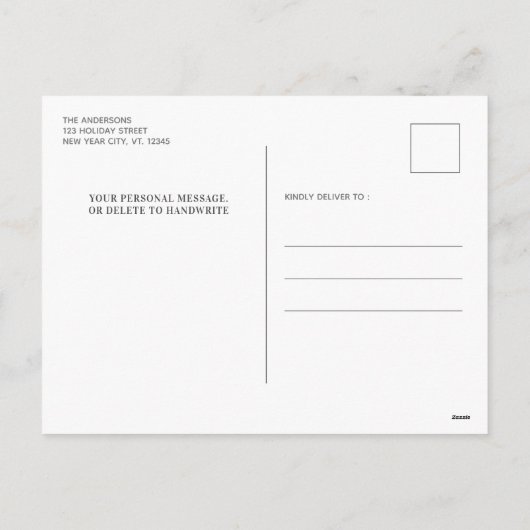 2025年カスタム写真シンプル家族12ヶ月カレンダー シーズンポストカード (裏面)