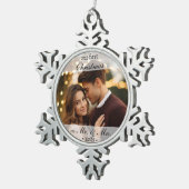 2025年カスタム初めてのクリスマスをミスター・アンド・ミセスに迎える スノーフレークピューターオーナメント (右)