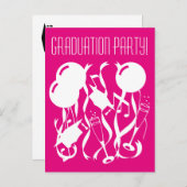 2025年カスタム卒業パーティー招待用はがき インビテーションポストカード (正面/裏面)