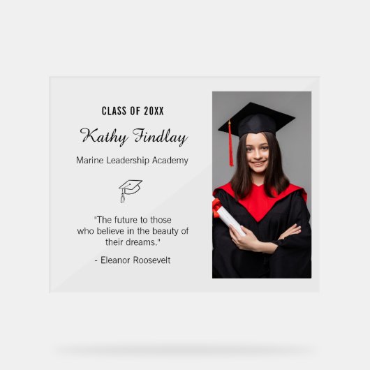 2025年カスタム卒業生の新しいギフトの卒業クラス アクリルサイン (正面)