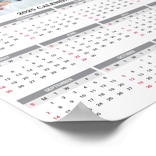 2025年カスタム家族5枚フォトカレンダー ポスター (角)