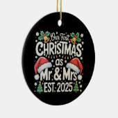 2025年カップル初めてのクリスマスのクリスマス セラミックオーナメント (右)