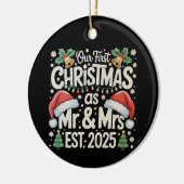 2025年カップル初めてのクリスマスのクリスマス セラミックオーナメント (左)