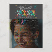 2025年カラフルのカレンダーの写真への応援 シーズンポストカード (正面)