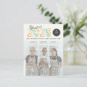 2025年カラフルのカレンダーの写真への応援 シーズンポストカード (スタンド正面)