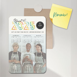 2025年カラフルのカレンダーの写真への応援 マグネット