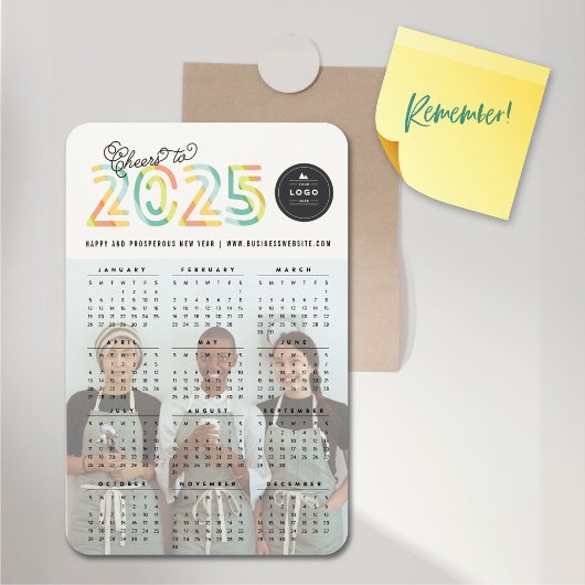 2025年カラフルのカレンダーの写真への応援 マグネット