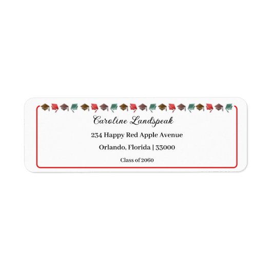 2025年カラフルのCapsクラスの住所 ラベル (正面)