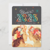 2025年カラフル星への応援ハッピーニューイヤー写真 シーズンカード (正面)