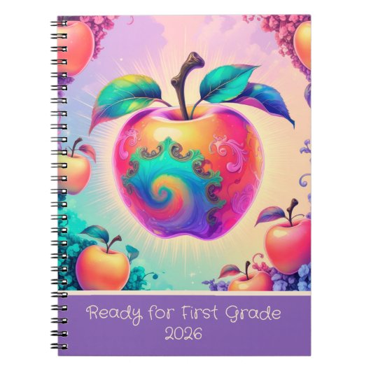 2025年カラフル1年生のリンゴ ノートブック (正面)