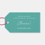 2025年カラーブロックモダン新年4フォトコラージュ ギフトタグ (裏面横)