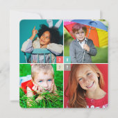 2025年カラーブロックモダン新年4フォトコラージュ シーズンカード (正面)