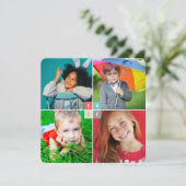 2025年カラーブロックモダン新年4フォトコラージュ シーズンカード (スタンド正面)