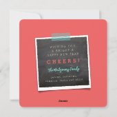 2025年カラーブロックモダン新年4フォトコラージュ シーズンカード (裏面)