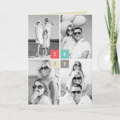 2025年カラーブロックモダン新年4フォトコラージュ シーズンカード (正面)