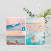 2025年カラーブロックモダン新年4フォトコラージュ シーズンカード (スタンド正面)