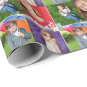 2025年カラーブロックモダン新年4フォトコラージュ ラッピングペーパー (ロールコーナー)