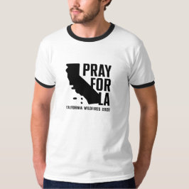 2025年カリフォルニア州の山火事に際しての祈り ベーシック リンガー Tシャツ
