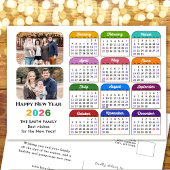 2025年カレモダンンダーシンプル家族の写真カラフル シーズンポストカード