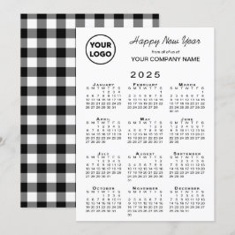 2025年カレンダビジネスロゴ白黒ジンガム シーズンカード