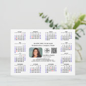 2025年カレンダビジネスロゴQRブラックモダンシンプル シーズンカード (スタンド正面)