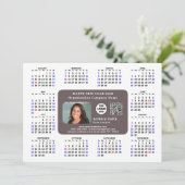 2025年カレンダビジネスロゴQRブラックモダンシンプル シーズンカード (スタンド正面)