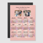 2025年カレンダピンクエレガントファミリー2枚の写真 (正面/裏面)