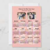 2025年カレンダピンクエレガントファミリー2枚の写真 シーズンカード (正面)