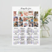 2025年カレンダファミリーフォトコラージョエレガントスクリプト シーズンカード (スタンド正面)