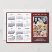 2025年カレンダファミリー5フォトコラージミニマリスト シーズンカード (正面)